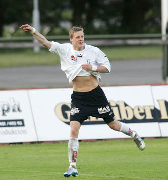 0-1, Niklas Moberg, som jublar. Jubel