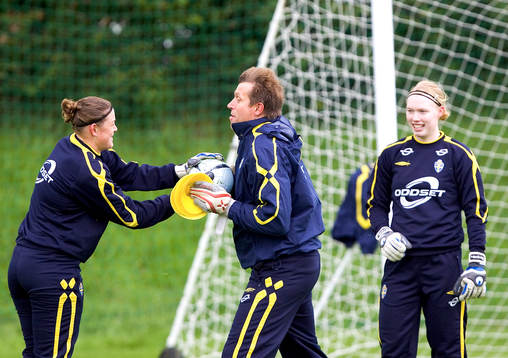 Caroline Jönsson, Anders Marklund, målvaktstränare,