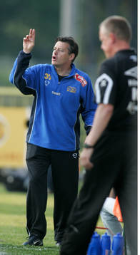 Stefan Lundin, tränare, Häcken, och Jan Andersson,