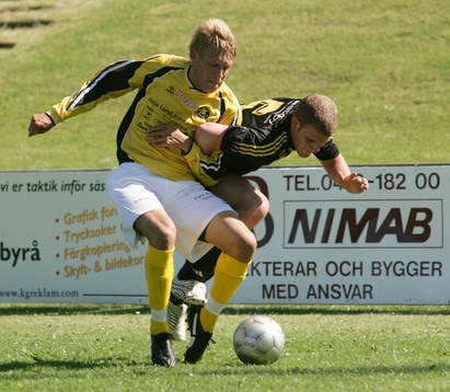 Andreas Nilsson, Hässleholm, har fastnat i en armkrok