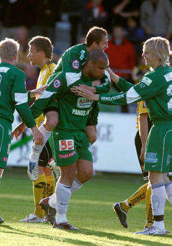 Markus Senften och Kenny Pavey, Ljungskile, jubel