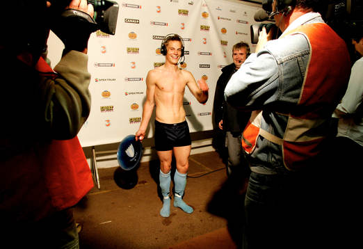 Markus Rosenberg, Malmö, avtackning. Avkädd, kalsonger,