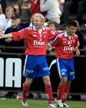Gustaf Andersson och Eldin Karisik, Helsingborg, jubel