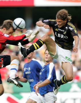 Daniel Hoch, AIK och Rickard Rickardsson, målvakt,
