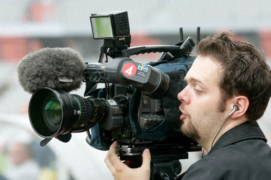 Tv, kameraman, kamera, tvfotograf