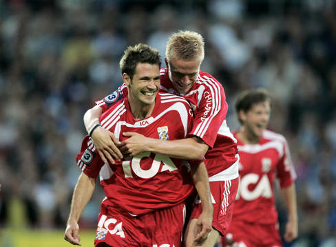 Stefan Selakovic och Oscar Wendt, jubel