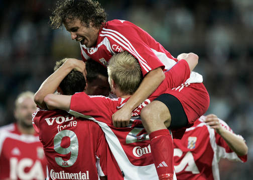 Stefan Selakovic och Kalle Svensson, jubel