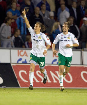 Björn Runström och Max von Schlebrügge, Hammarby, jubel