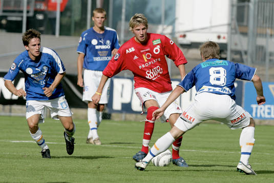 Jimmie Augustsson, Trelleborg (t v) och Ola Toivonen,