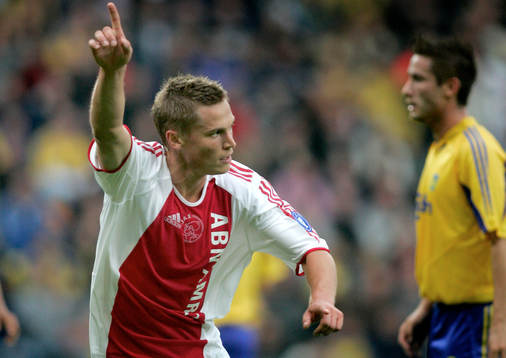 Bröndby - Ajax: Markus Rosenberg, Ajax, gjorde 1-0, jubel