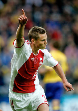 Bröndby - Ajax: Markus Rosenberg, Ajax, gjorde 1-0, jubel
