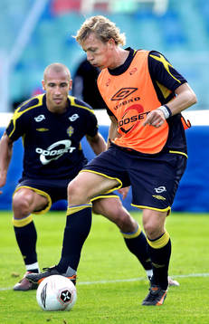 Träning Erik Edman och Henrik Larsson