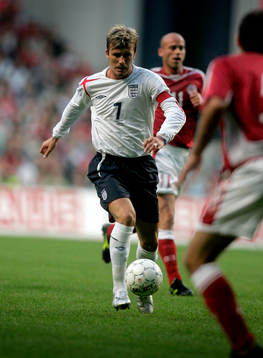 Danmark - England: David Beckham, England