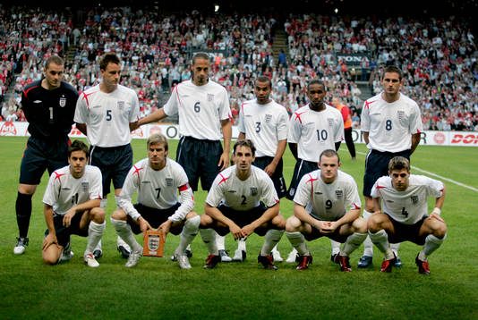 Fotboll, lagbild, startelva, England,  Överst från