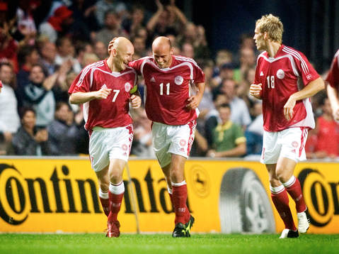 Thomas Gravesen, Claus Jensen och Sören Larsen, Danmark,