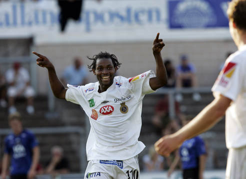 Fyra bortamål, Gefle, jubel, allra mest Rene Makondele som