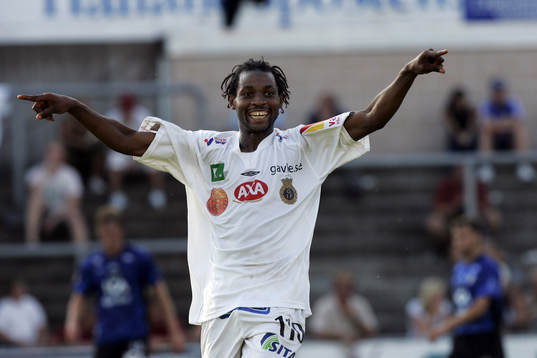 Fyra bortamål, Gefle, jubel, allra mest Rene Makondele som