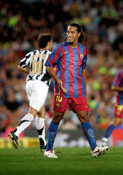 Barcelona - Juventus:   Ronaldinho, Barcelona och Del