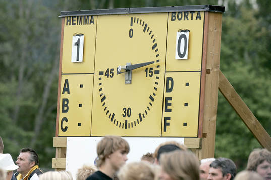 Resultat, resultattavla, klocka