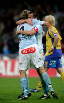 Daniel Andersson och Peter Abelsson, Malmö, jubel
