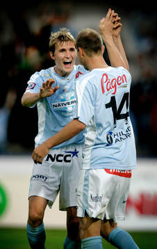Jon Inge Höiland och Peter Abelsson, Malmö, jubel