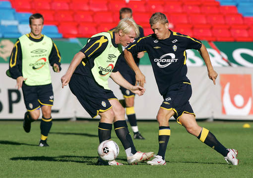 Petter Hansson och Marcus Allbäck, Sverige