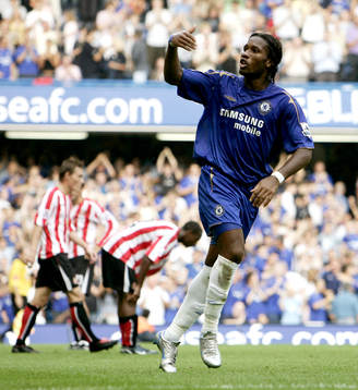 Didier Drogba jublar
