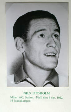Fotboll, VM, 1958, Souvenir. Nils Liedholm