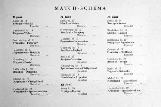 Fotboll, VM, 1958, Souvenir
