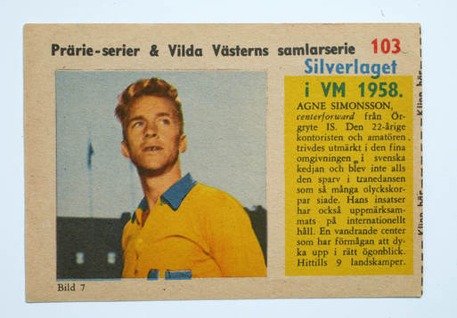 Fotboll, VM, 1958, Souvenir. Agne Simonsson, Sverige
