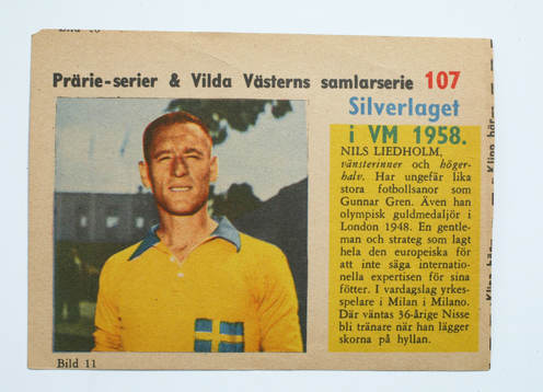 Fotboll, VM, 1958, Souvenir. Nils Liedholm, Sverige
