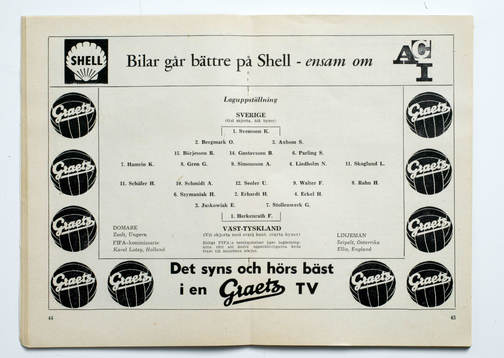 Fotboll, VM, 1958, Souvenir