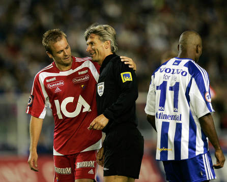 Daniel Sjölund, Djurgården och Peter Fröjdfeldt, domare