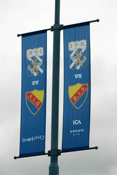 Fotboll, Allsvenskan, Göteborg - Djurgården. Flagga,