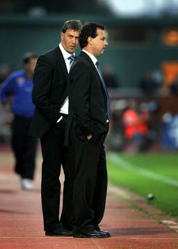 Djurgårdens tränare Kjell Jonevret och Stefan Rehn