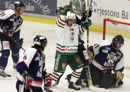 Mattias Carlsson jubel sedan Rögle kvitterat 1 -1
