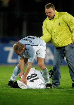 Anders Andersson, Malmö, stoppade en turkisk huligan som