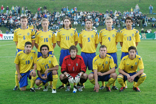 Fotboll, P19, Sverige. Lagbild, startelva