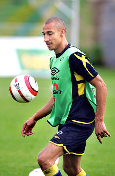 Henrik Larsson som senare lämnade träningen