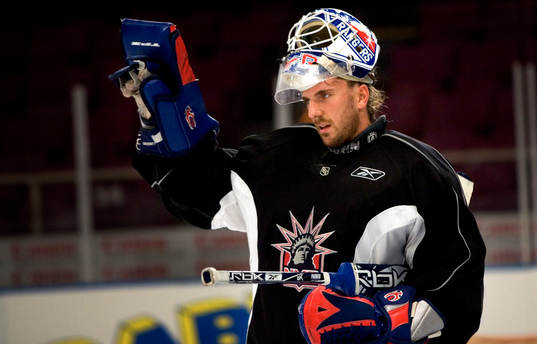 Henrik Lundqvist, träning i Madison Square Garden