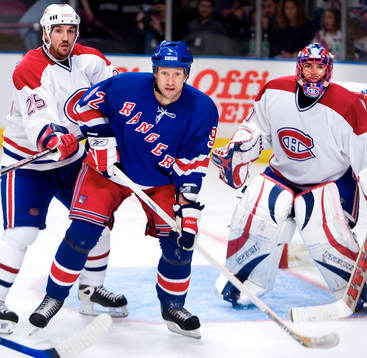 Michael Nylander, Mathieu Dandenault och Jose Theodore,