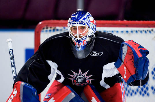Henrik Lundqvist, träning i Madison Square Garden