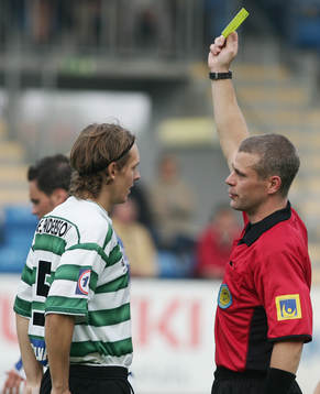 Tobias Mattson, domare, varning, gult kort