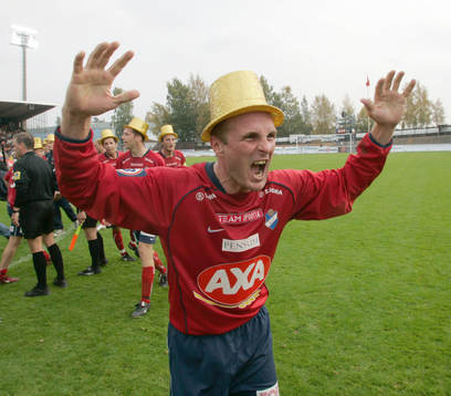 Peter Wibrån, Öster, jubel. Klara för allsvenskan!