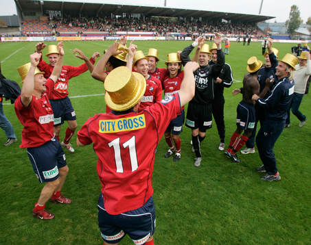 Öster, jubel. Klara för allsvenskan!