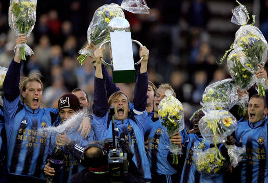 Djurgården Svenska Mästare. Jubel, pokal
