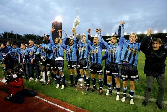 Djurgården Svenska Mästare. Jubel, tack till publiken