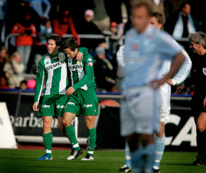 Hammarby spelarna jublar