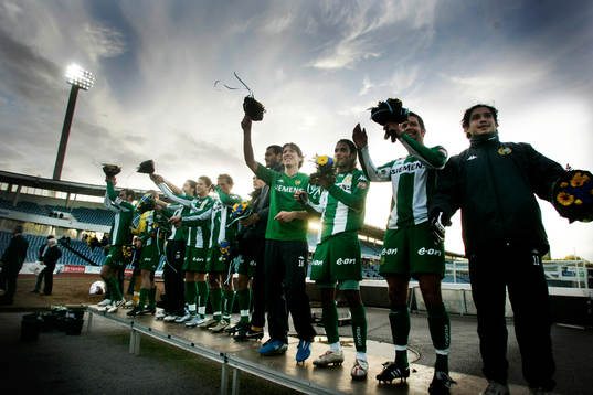 Hammarby firade att de blev fyra i allsvenskan o kom till