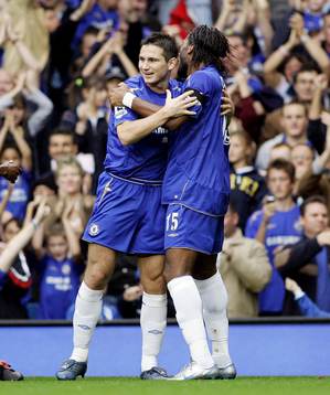 Frank Lampard och Didier Drogba, Chelsea (Jubel)
